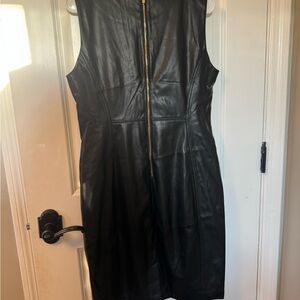 Calvin Klein Black Leather Dress